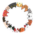 Cats circle with copy space