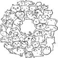 cats, circle, hand draw vector illustration art