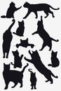 Cats Collection - Isolated Vector Silhouette