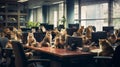 Cats in Control: A Playful Twist to a Productive Office Setting. Generative AI