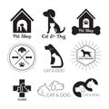 Pets Logo and Symbol Black and White