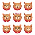Cats emotions set vector design illustration Royalty Free Stock Photo