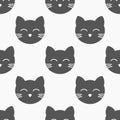 Cats faces cute seamless pattern