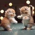 2 cats fight catjitsu style Royalty Free Stock Photo