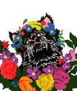 Cats and flower