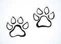 Cats foot print. Vector drawing Royalty Free Stock Photo