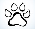 Cats foot print. Vector drawing Royalty Free Stock Photo