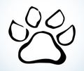 Cats foot print. Vector drawing Royalty Free Stock Photo