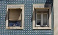 Cats. Lisbon windows Royalty Free Stock Photo