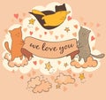 Cats love you Royalty Free Stock Photo