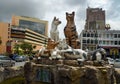 Cats monument at center of Kuching