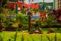 Cats monument at the downtown Kuching, Sarawak Malaysia.