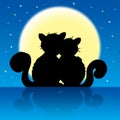 Cats in moonlight