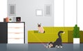 Cats playing with interactive laser toy fluffy adorable cartoon animals domestic kitty home pets concept modern living