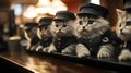 Cats in Police Gear at the Office: Professional Felines in Action Ai generated