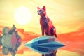 cat race supremacy ruling the world abstract illustration low poly stylr generative ai