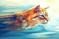 cat race supremacy ruling the world abstract illustration low poly stylr generative ai