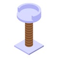 Cats scratching post icon isometric vector. Cat house