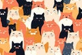 Cats seamless pattern, funny color illustration for background Royalty Free Stock Photo