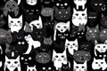 Cats seamless pattern, funny color illustration for background Royalty Free Stock Photo