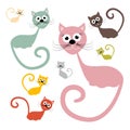 Cats Set Vector Illustration Royalty Free Stock Photo