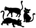 Cats silhouettes Royalty Free Stock Photo