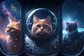 Cats in space cinematic illustration generative ai