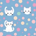 Cats And Spots Pattern Royalty Free Stock Photo