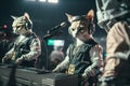 rap concert cats. Created with AI technology Royalty Free Stock Photo