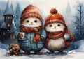 Cats and teddy bears: the perfect winter combination