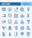 25 Cats. Two Color icons Pack. vector illustration