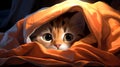 Cats under blanket