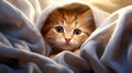 Cats under blanket