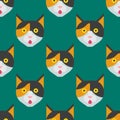 Cats vector illustration cute animal seamless pattern funny decorative kitty