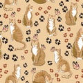 Cats vector pattern Royalty Free Stock Photo