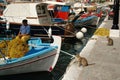 Cats watching fishermen corrects fishing net