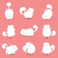 Cats yoga icon set. Cute cats doing yoga poses. Vector illustration Royalty Free Stock Photo