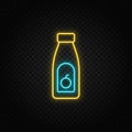 catsup, ketchup neon icon. Blue and yellow neon vector icon