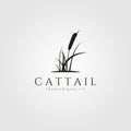 Cattail premium logo vector illustration design, cattail silhouette vector design