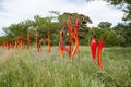 Cattails and Copper Birch Reeds by artist Dale Chihulyat Kew Gardens.