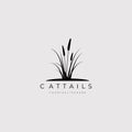 Cattails logo vector illustration design good for nature symbol