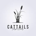 cattails logo vintage icon symbol vector illustration design simple minimal