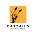 cattails logo vintage vector illustration design Royalty Free Stock Photo
