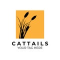 cattails logo vintage vector illustration design