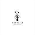 cattails or reed logo vintage minimalist vector illustration design