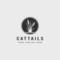 cattails or reed logo vintage minimalist vector illustration design