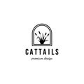 cattails vintage design logo illustration minimalist premium quality