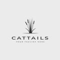 cattails vintage logo vector illustration template design