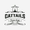 cattails vintage vector logo symbol illustration design Royalty Free Stock Photo
