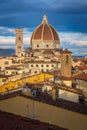 Florence cathedral dome in the sunrise